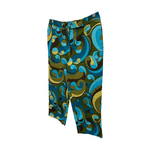 Talbots Womens Stretch Capri Pants Size 10 Multicolor Abstract Print - Picture 3 of 9